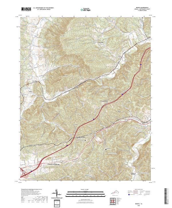 Ironto, VA — USGS 7.5-minute topo (2022)