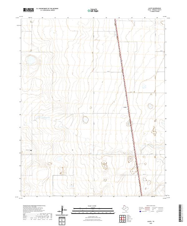 Lautz, TX — USGS 7.5-minute topo (2022)