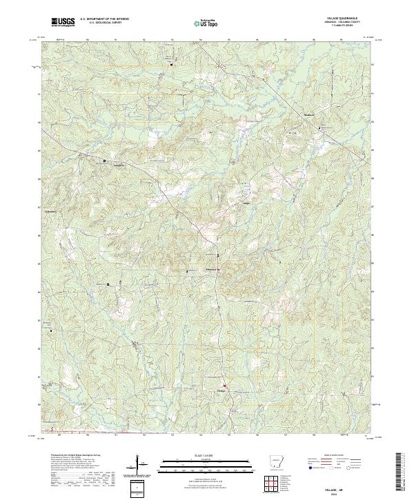 Village, AR — USGS 7.5-minute topo (2024)