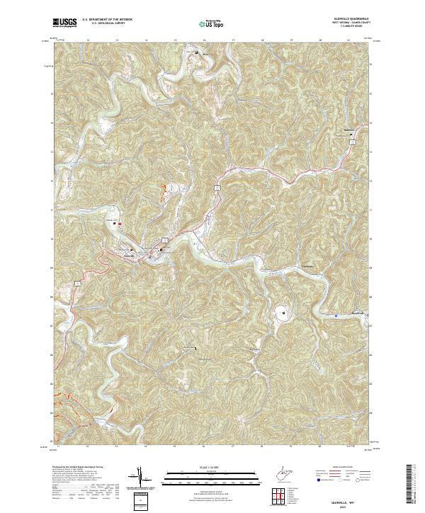 Glenville, WV — USGS 7.5-minute topo (2023)