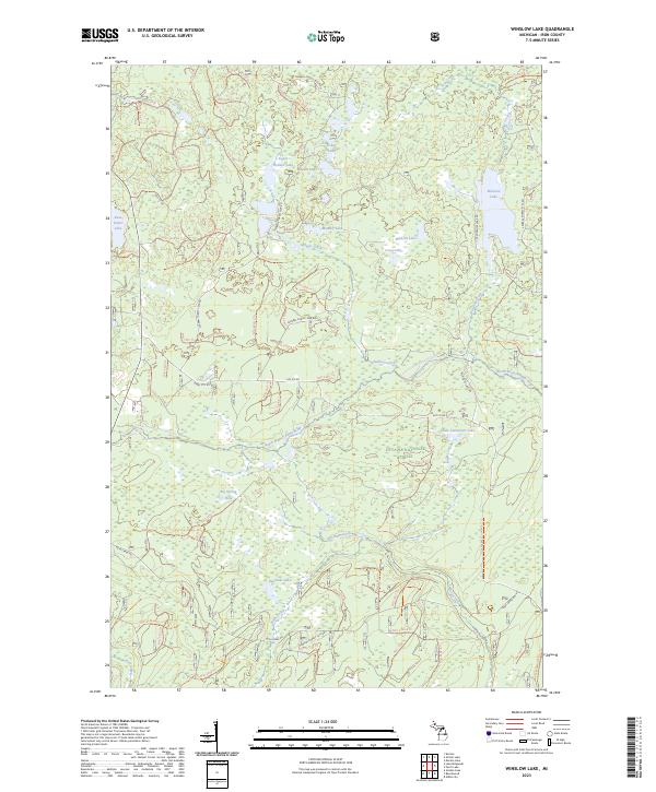 Winslow Lake, MI — USGS 7.5-minute topo (2023)