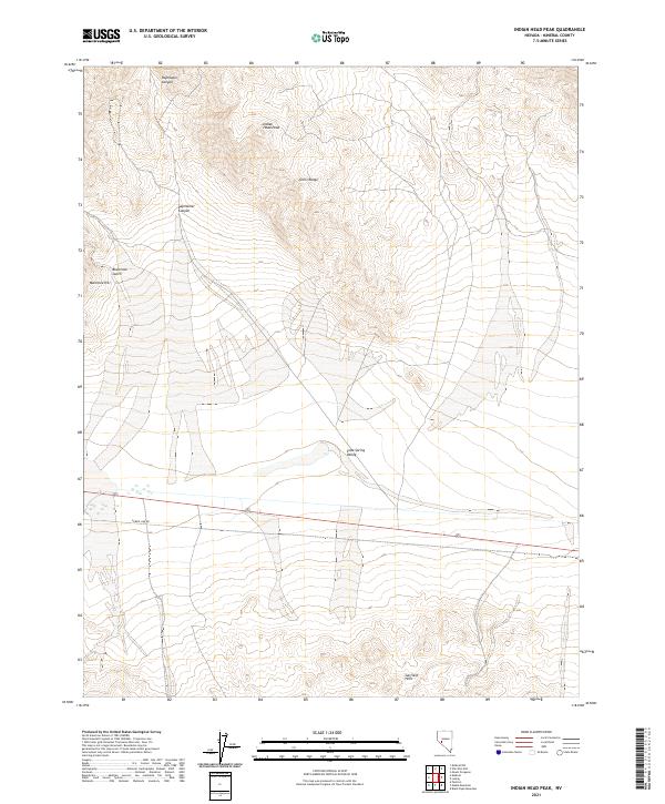 Indian Head Peak, NV — USGS 7.5-minute topo (2021)