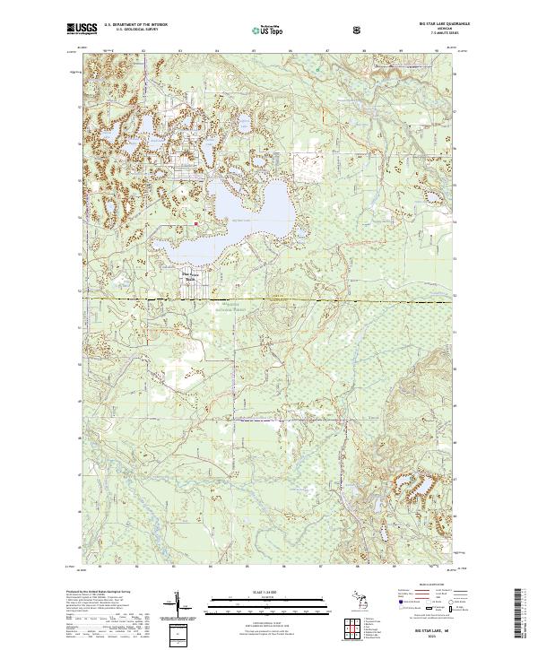 Big Star Lake, MI — USGS 7.5-minute topo (2023)