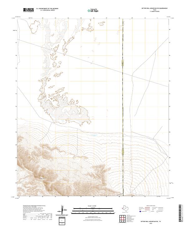 Bitter Well Mountain SW, TX — USGS 7.5-minute topo (2022)