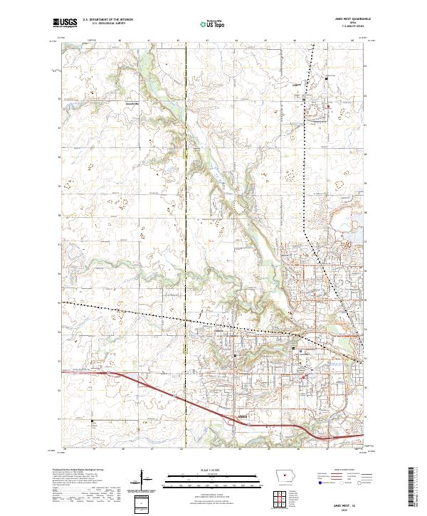 Ames West, IA — USGS 7.5-minute topo (2023)