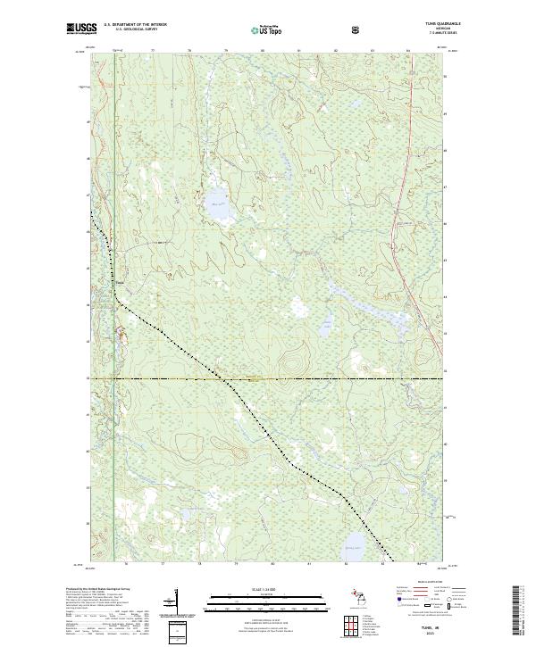 Tunis, MI — USGS 7.5-minute topo (2023)