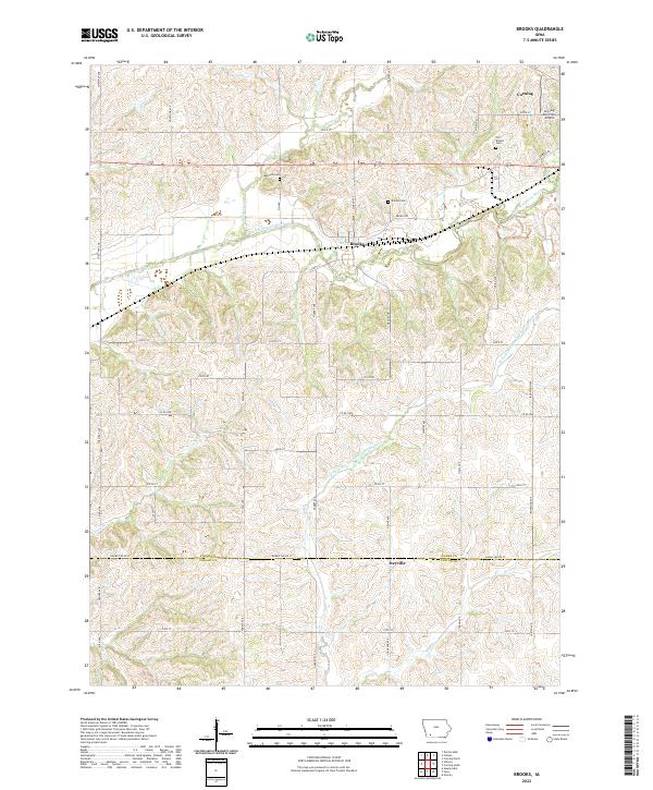 Brooks, IA — USGS 7.5-minute topo (2022)