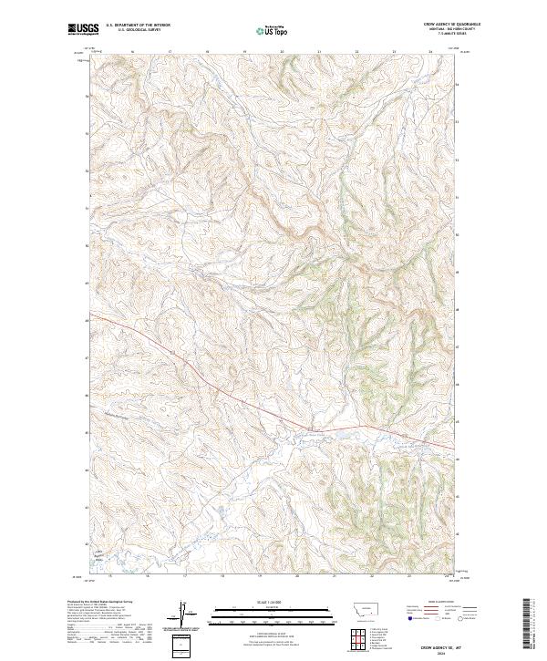 Crow Agency SE, MT — USGS 7.5-minute topo (2024)