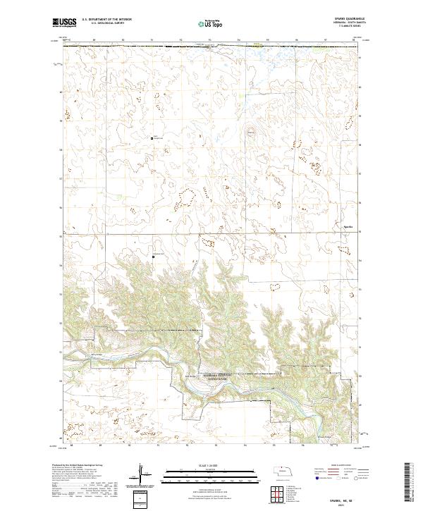 Sparks, NE-SD — USGS 7.5-minute topo (2021)