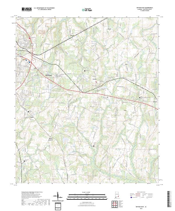 Dothan East, AL — USGS 7.5-minute topo (2024)