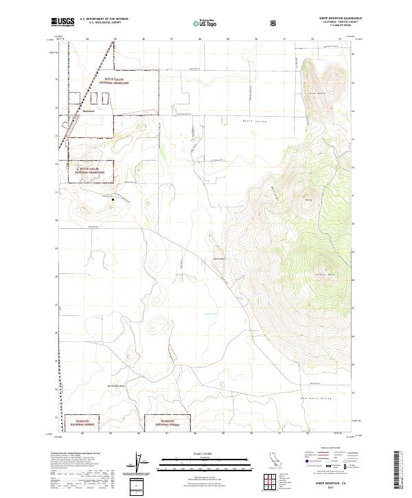 Sheep Mountain, CA — USGS 7.5-minute topo (2021)