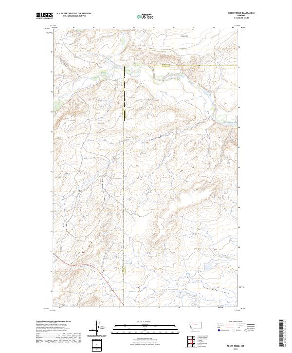 Rocky Ridge, MT — USGS 7.5-minute topo (2024)