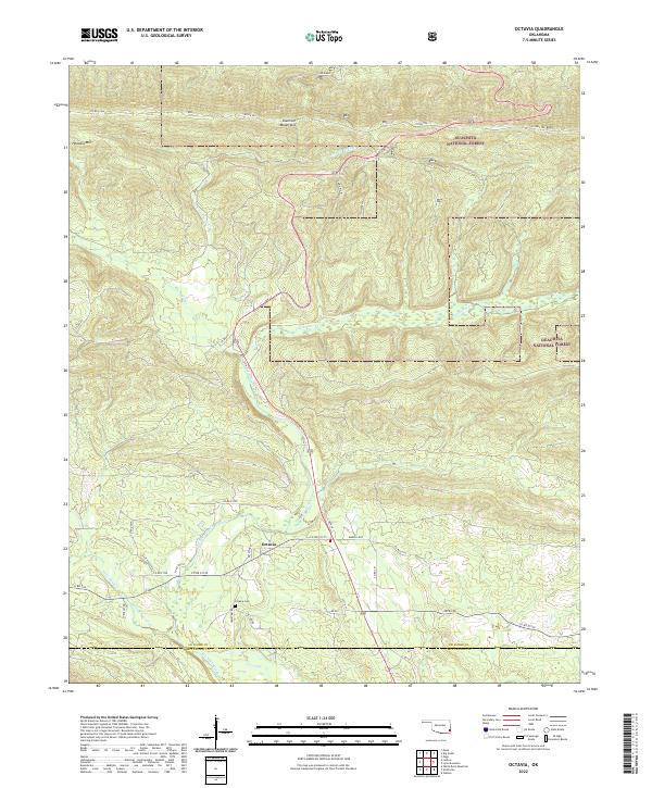 Octavia, OK — USGS 7.5-minute topo (2022)