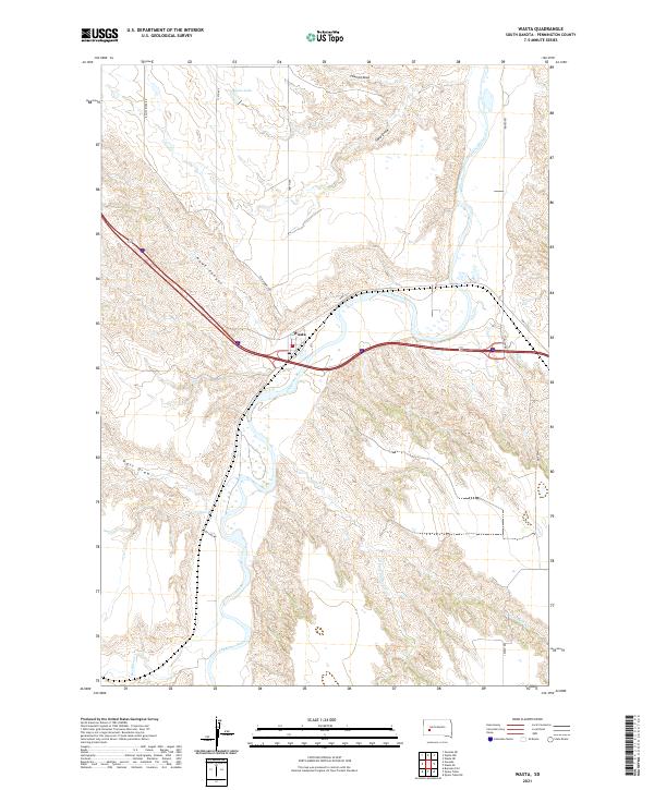 Wasta, SD — USGS 7.5-minute topo (2021)