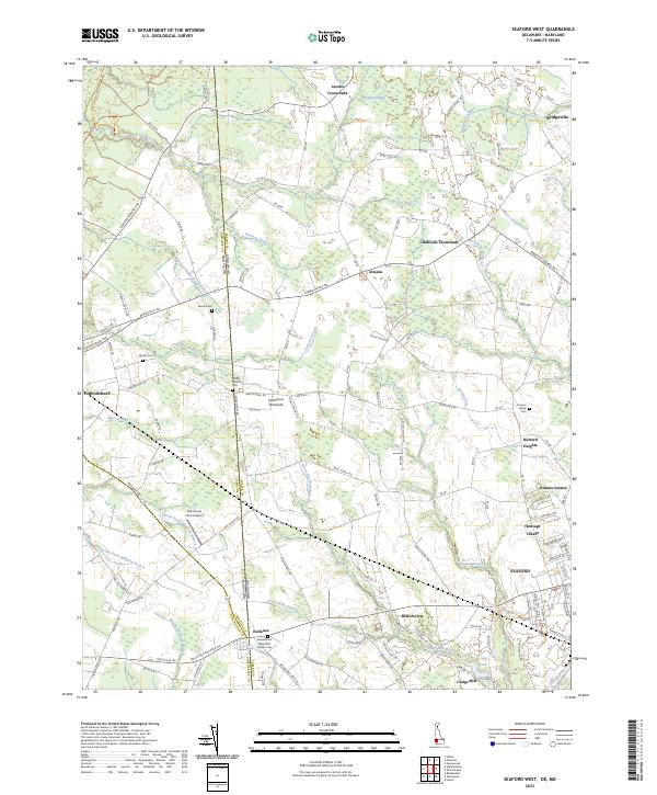 Seaford West, DE-MD — USGS 7.5-minute topo (2023)