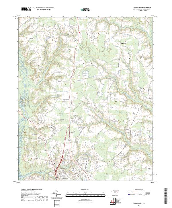 Clinton North, NC — USGS 7.5-minute topo (2022)