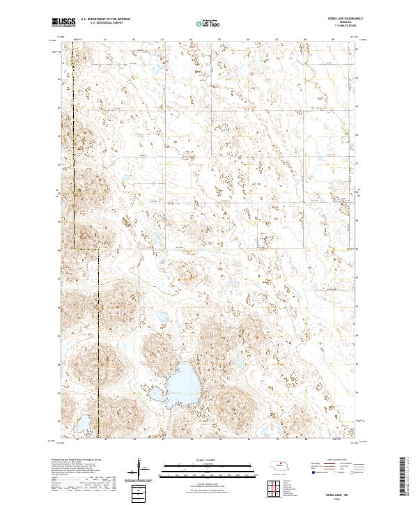 Dora Lake, NE — USGS 7.5-minute topo (2021)