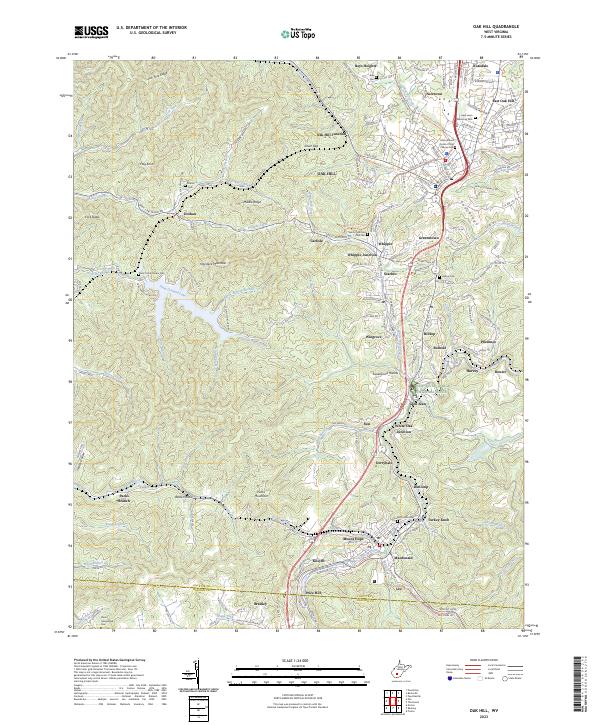 Oak Hill, WV — USGS 7.5-minute topo (2023)