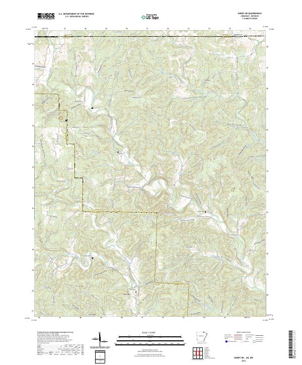 Hardy NE, AR-MO — USGS 7.5-minute topo (2024)