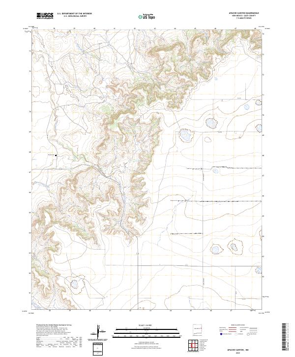 Apache Canyon, NM — USGS 7.5-minute topo (2023)