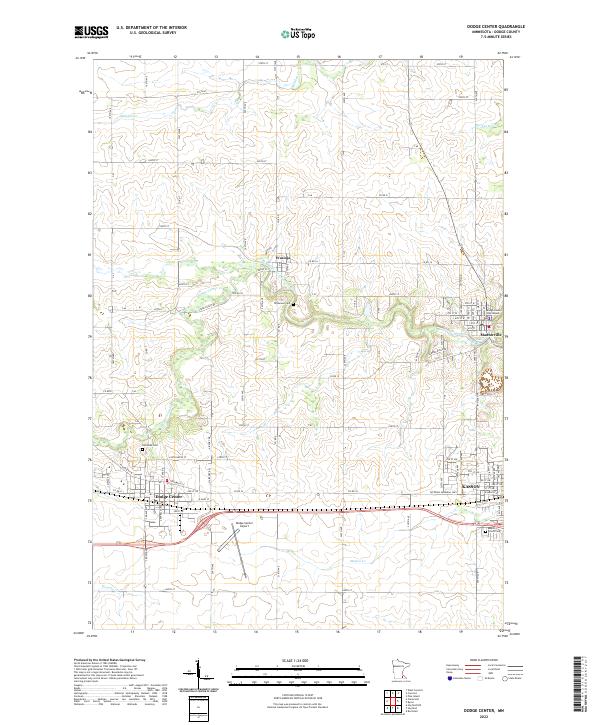 Dodge Center, MN — USGS 7.5-minute topo (2022)