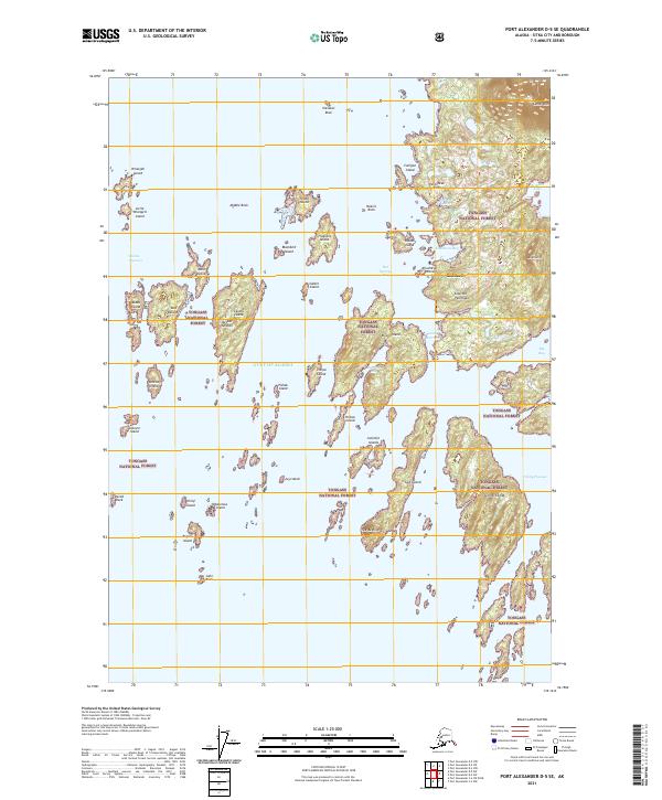 Port Alexander D-5 SE, AK — USGS 7.5-minute topo (2021)