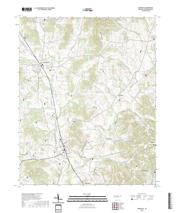 Wartrace, TN — USGS 7.5-minute topo (2022)
