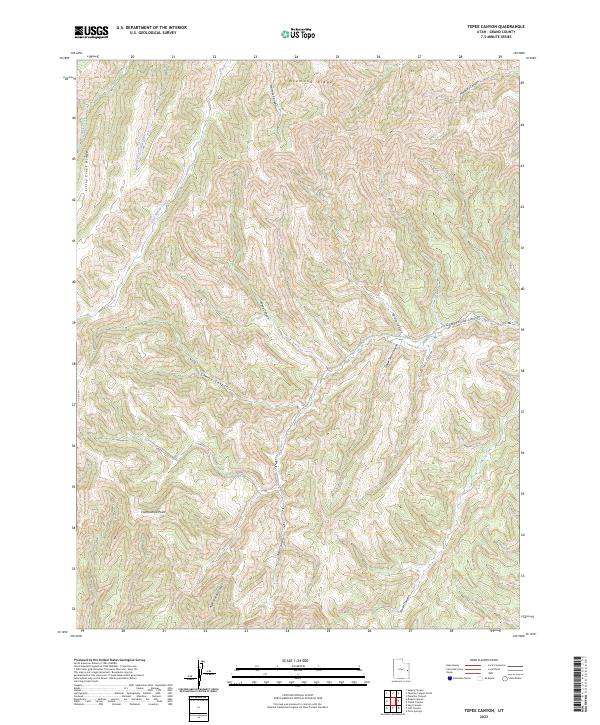 Tepee Canyon, UT — USGS 7.5-minute topo (2023)