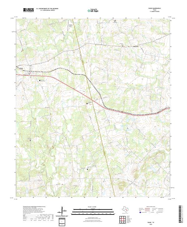 Paige, TX — USGS 7.5-minute topo (2022)
