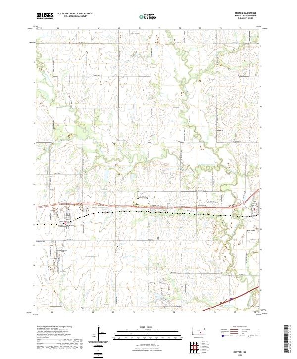 Benton, KS — USGS 7.5-minute topo (2022)