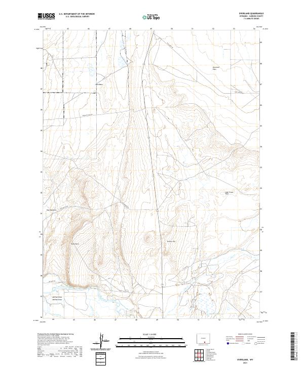 Overland, WY — USGS 7.5-minute topo (2021)