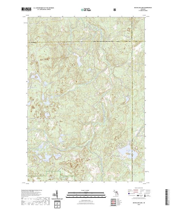 McCollum Lake, MI — USGS 7.5-minute topo (2023)