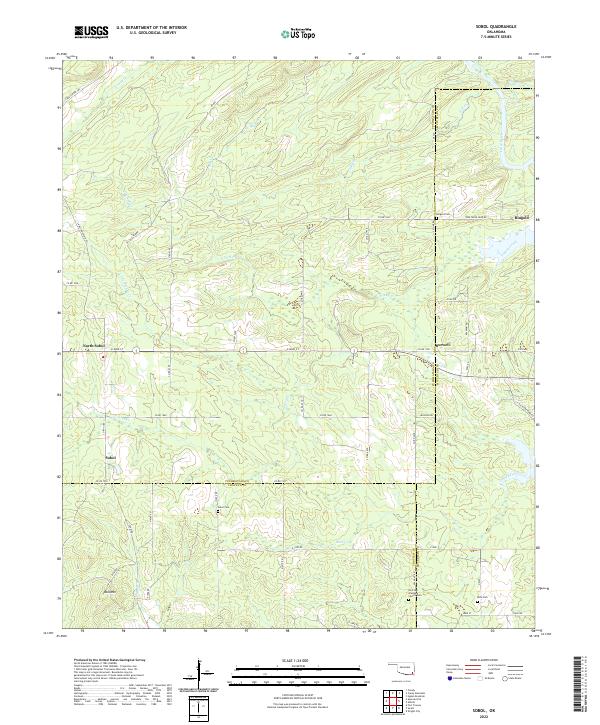 Sobol, OK — USGS 7.5-minute topo (2022)