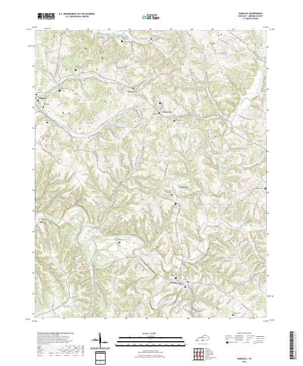 Gamaliel, KY — USGS 7.5-minute topo (2022)