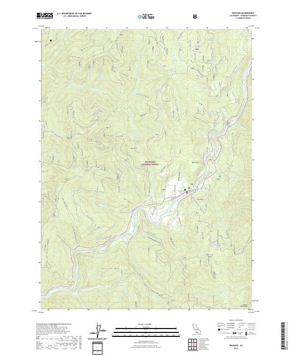 Orleans, CA — USGS 7.5-minute topo (2022)