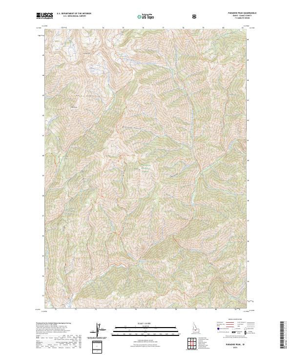 Paradise Peak, ID — USGS 7.5-minute topo (2023)