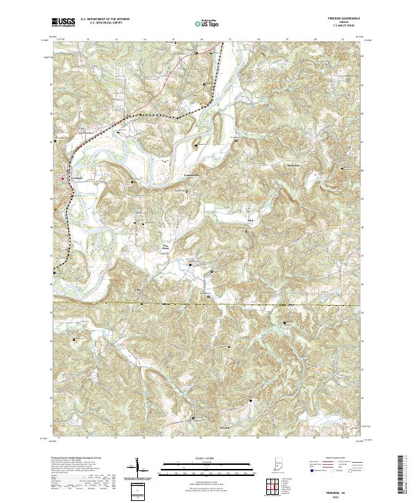 Freedom, IN — USGS 7.5-minute topo (2022)