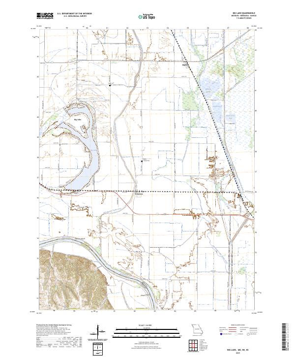 Big Lake, MO-NE-KS — USGS 7.5-minute topo (2023)