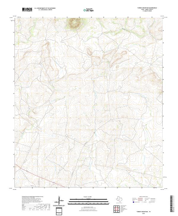 Turkey Mountain, TX — USGS 7.5-minute topo (2022)