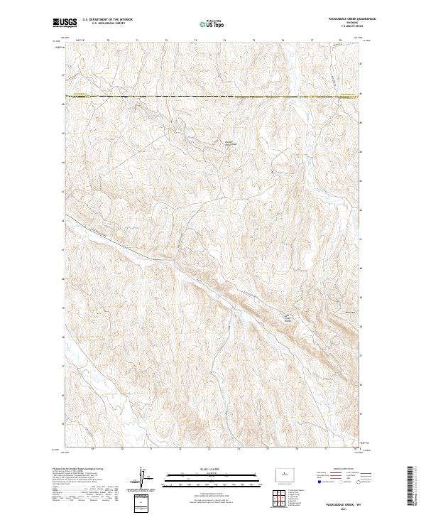 Packsaddle Creek, WY — USGS 7.5-minute topo (2021)