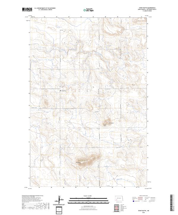 Stony Butte, ND — USGS 7.5-minute topo (2024)