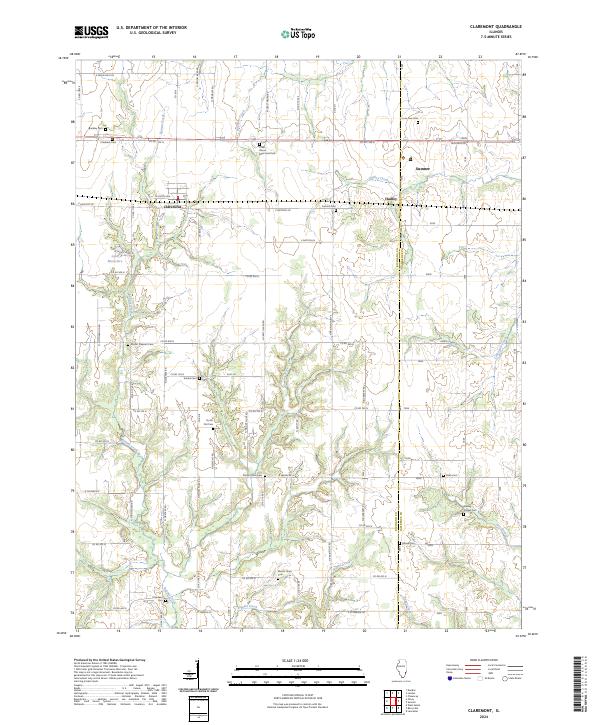 Claremont, IL — USGS 7.5-minute topo (2024)