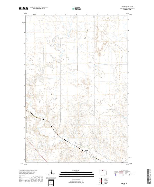 Mahto, SD — USGS 7.5-minute topo (2021)