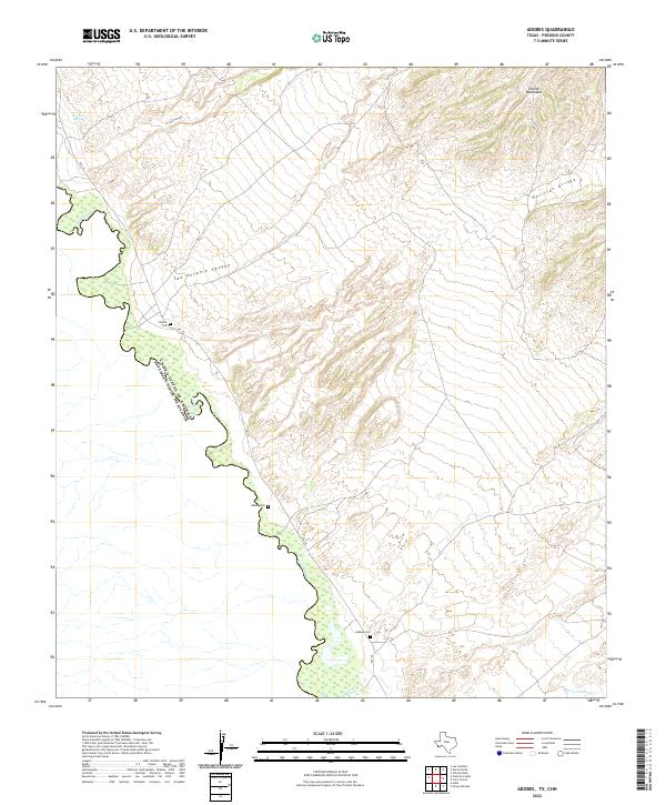 Adobes, TX,CHH, US — USGS 7.5-minute topo (2022)