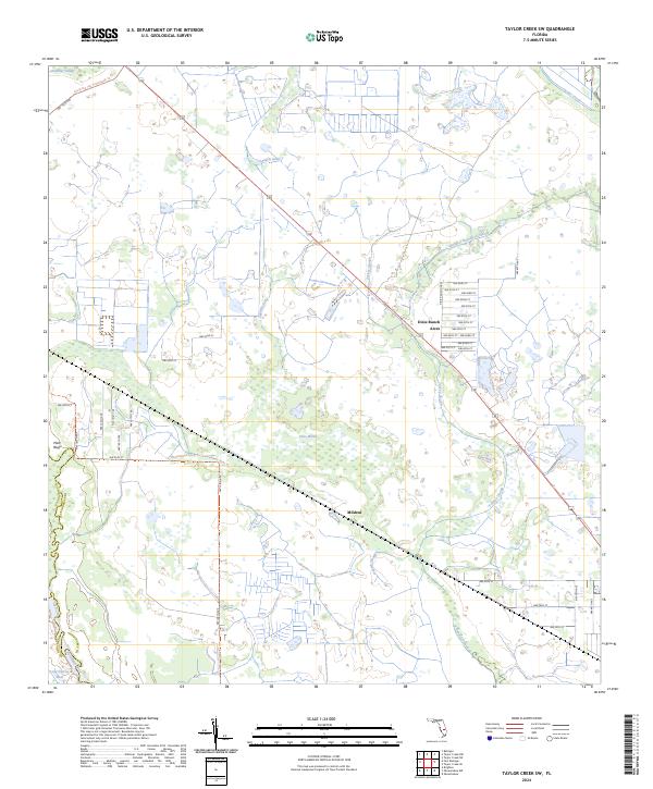 Taylor Creek SW, FL — USGS 7.5-minute topo (2024)