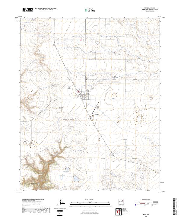 Roy, NM — USGS 7.5-minute topo (2023)