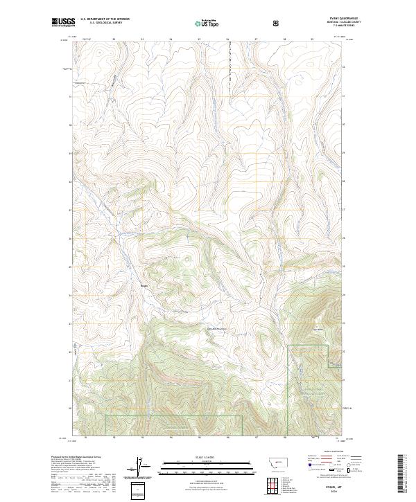 Evans, MT — USGS 7.5-minute topo (2024)