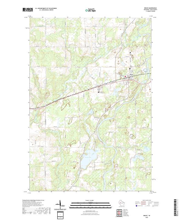 Bruce, WI — USGS 7.5-minute topo (2022)