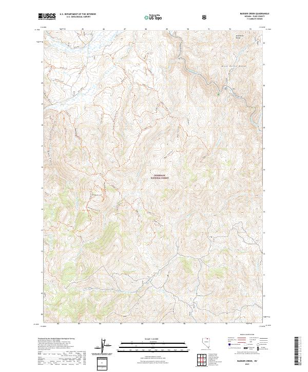 Badger Creek, NV — USGS 7.5-minute topo (2021)