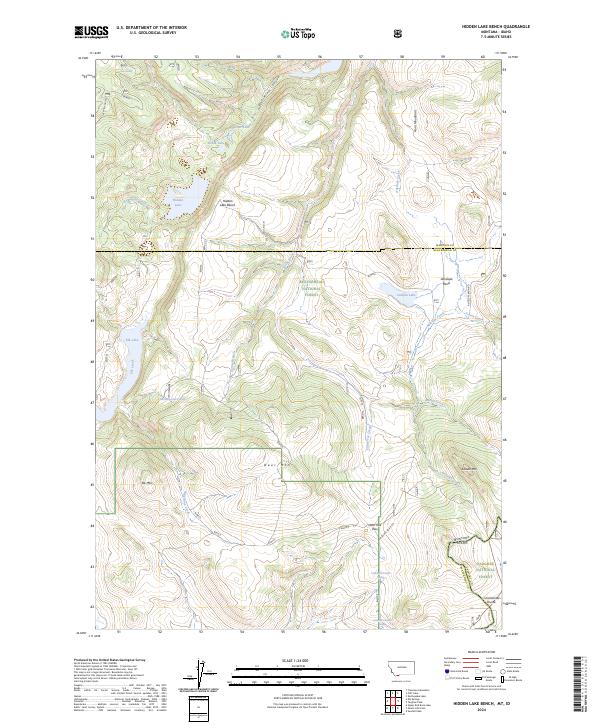 Hidden Lake Bench, MT-ID — USGS 7.5-minute topo (2024)